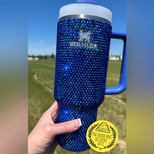 Glass Rhinestone 40oz Authentic Stanley Quencher 2.0 in ‘Azure’.